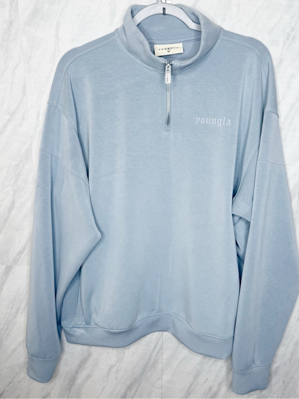 YoungLA Light Blue Zip-Up Pullover